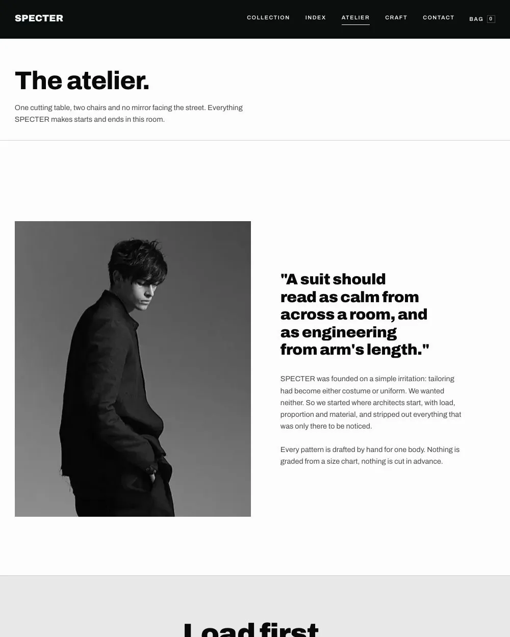 De atelierpagina van Specter